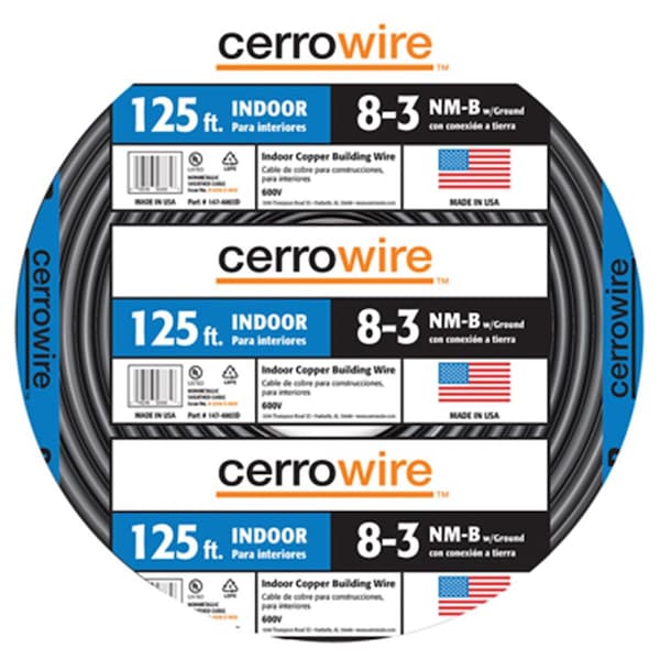Marmon Home Improvement Prod Marmon Home Improvement 147-4003D 125 ft. 8 By 3 Non-Metallic Sheathed Cable With Ground MA576696 - main